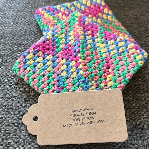 NWT 2 Coasters Made in USA with 100% recycled cotton! Perfect to use as trivet! - Picture 2 of 3